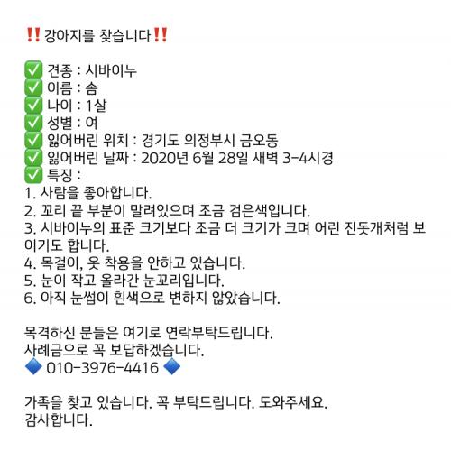 의정부시 금오동) 가족을 찾습니다 도와주세요